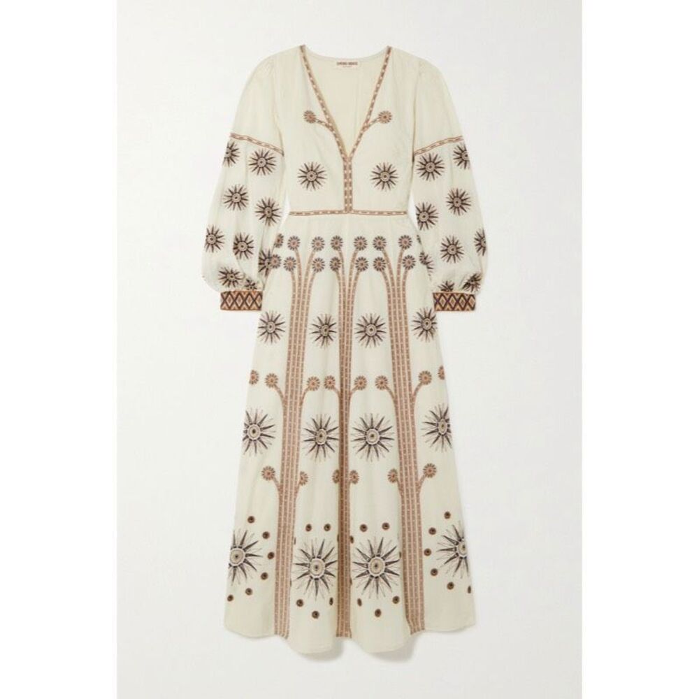 Emporio Sirenuse Adelaide Balance Embroidered Maxi Dress Size 42 / Size 6